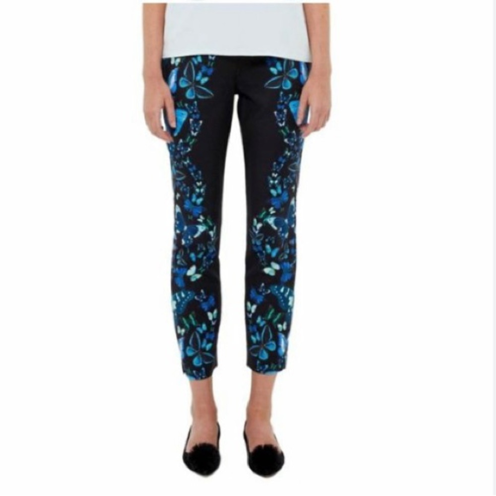 Ted Baker Black 🦋 Blue Butterfly pants sz 0 NWT